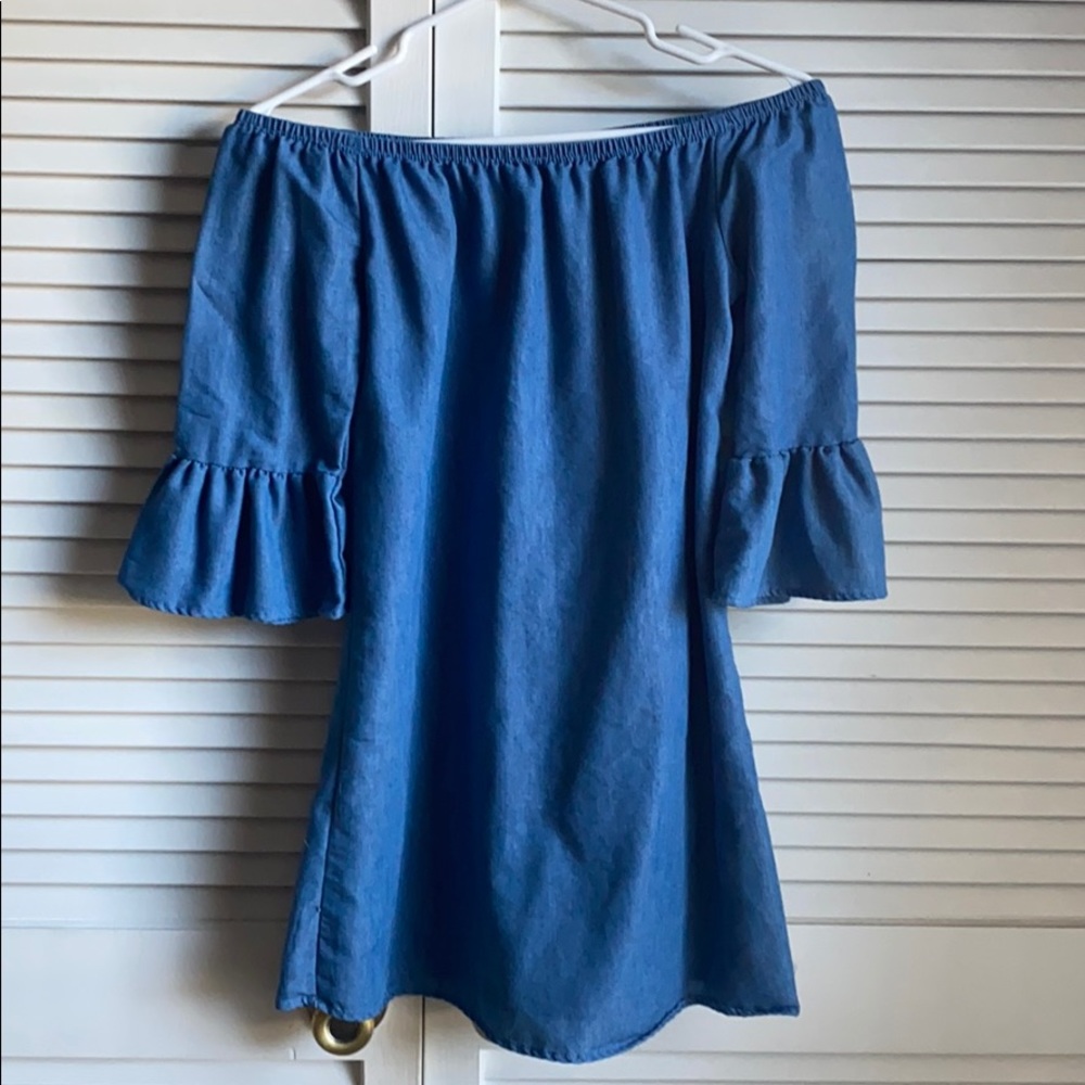 Small off the shoulder denim dress